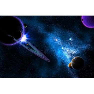 Imagem de Painel de Lona Galáxia Constelação de Estrelas e Espaço do Cosmo - Fab