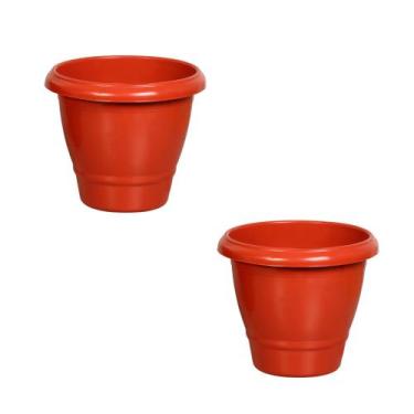 Imagem de Kit 2 Vasos Plásticos 14,5 Litros Casa Varanda Flores Cactos Plantas P