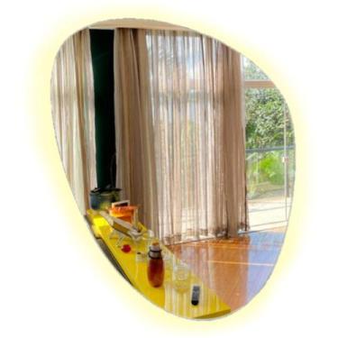Imagem de Espelho Decorativo Organico Lapidado 80cm Moderno Led Branco - V.A Dec