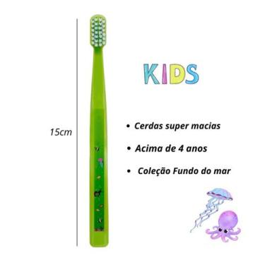 Imagem de Escova Dental + 4 Anos Cerdas Macias Fundo Do Mar Marco Boni, Verde