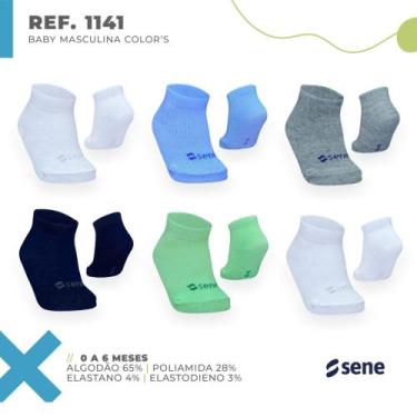 Imagem de Pacote 6 pares de meias para bebe 0-6 meses infantil masculina e femin