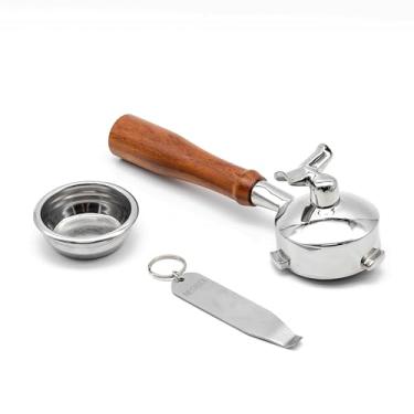 Imagem de NEOUZA Filtro portátil de três orelhas de 58 mm para máquina de café expresso compatível com SMEG EGF03 Breville Sage Barista Max, bicos duplos, cesta não pressurizada, ferramenta de remoção de cesta