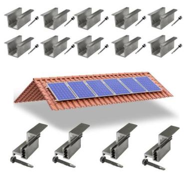 Imagem de Kit Fixador Grampo Final Regulável E Intermediário Tipo U 06 - Perfil 