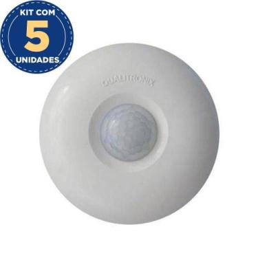 Imagem de Kit Com 5 Sensor de Presença Sobrepor/embutir Teto 360g Qa19m  Qualitr