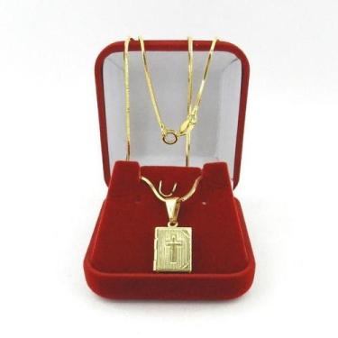Imagem de Corrente Masculina 70Cm 1Mm Relicario Folheado Ouro Cr149 - Wnbijouter