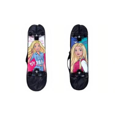 Imagem de Skate Infantil Shape Da Barbie Sortido Com Capa Protetora F0090-7 Fun
