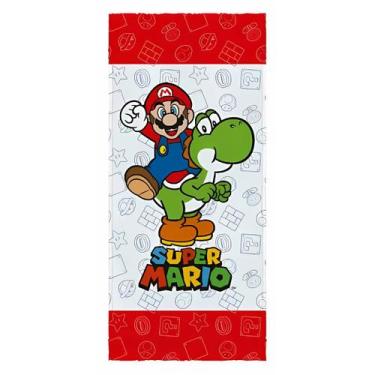 Imagem de Toalha Banho Super Mario Personagem Felpuda Estampada 60 x 120cm - Lep