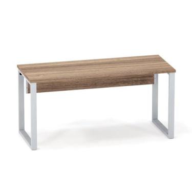 Imagem de Mesa Diretora Tubular P25 Pandin 1,5x0,7 M Noce Naturale e Cinza