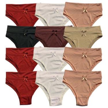 Imagem de Kit 12 de Calcinha Calçola Fristyle Microfibra Lisa Lingerie Atacado, 