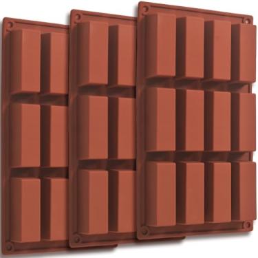 Imagem de ionEgg 12 cavidades grande retangular granola barra molde de silicone/nutrição/barra de cereais fabricante de barra energética, molde de manteiga em palito, pacote com 3