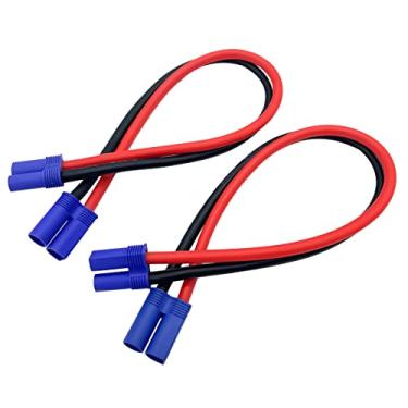 Imagem de Pacote com 2 conectores EC5 macho para conector fêmea EC5 cabo de extensão adaptador RC 50 cm 10AWG para carregador de bateria de avião RC