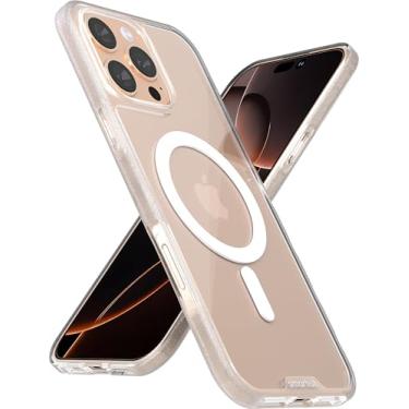Imagem de Smartish® Capa magnética para iPhone 16 Pro Max – Gripmunk compatível com MagSafe [leve + protetora] Capa fina e fina com forro de microfibra para Apple iPhone 16 Pro Max - transparente