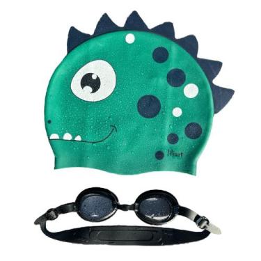 Imagem de Kit Touca Infantil Personagens + Óculos UV Para Natação Toca Piscina -