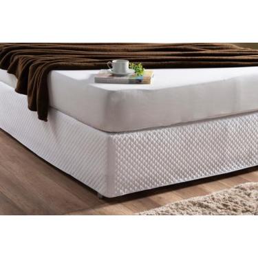 Imagem de Saia Box Para Cama Solteiro Branca Matelada - BruceBaby Bordados