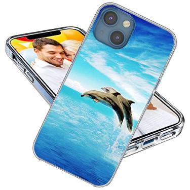 Imagem de ARTIOSIT Capa para iPhone 14, capa para iPhone 13 para meninas, mulheres, homens, à prova de choque, fina, macia, TPU, transparente, capa protetora para celular com design para iPhone 13 14 6.1, azul