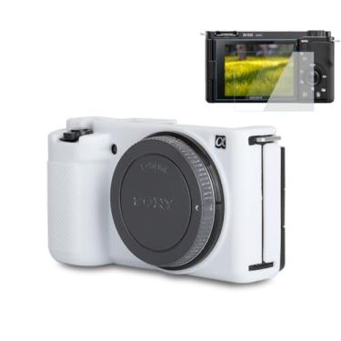 Imagem de Pocoukate Capa Protetora de Silicone Macio para Câmera Sony ZV-E10 Vlog, Branco, Resistente à Água, Acessório para Câmera Sony Alpha ZVE10 / ILCZV-E10L, Capa de Silicone
