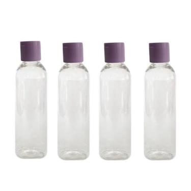 Imagem de Kit 4 Frascos Viagem Shampoo Creme Sabonete 100ml Com Tampa Fliptop - 