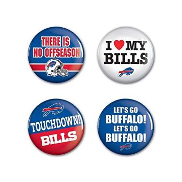 Imagem de NFL Buffalo Bills botão redondo (pacote com 4), 3,8 cm