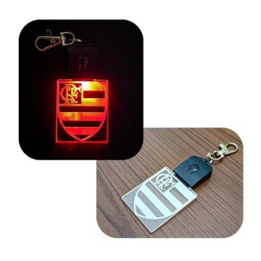 Imagem de Chaveiro Flamengo Personalizado Acrílico com Led RGB 7 Cores - LUALKI 
