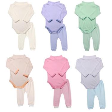 Imagem de Body Cacharrel Gola Alta Mijao Kit 6 Pcs Roupas Bebe Inverno - Taya Ba