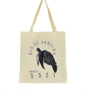 Imagem de Bolsa Ecobag  100% algodão +55 21 TARTARUGA (lilás) - CARIOCA MAIS
