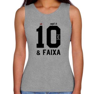Imagem de Regata Feminina Aqui é 10 e Faixa - Foca na Moda, Cinza, GGG