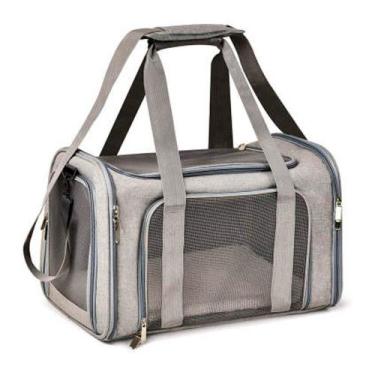 Imagem de Bolsa De Transporte Para Pets Cachorro Cão e Gatos Cor Cinza 45*30*30 