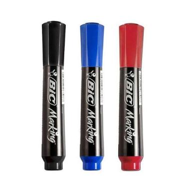 Imagem de Marcador Permanente Marking Recarregável c/3 Cores - BIC