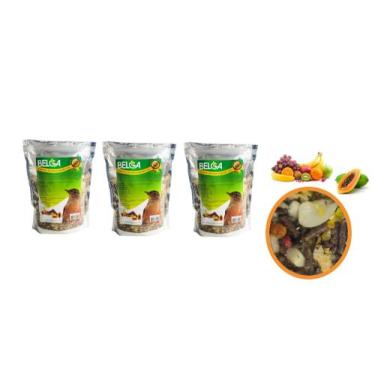 Imagem de Kit 2 Rações / Pássaro Preto Sabiás Melros Oleosa Mamão com Frutas 500