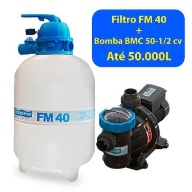 Imagem de Filtro E Bomba 1/2cv Para Piscina até 50 Mil Litros Sodramar