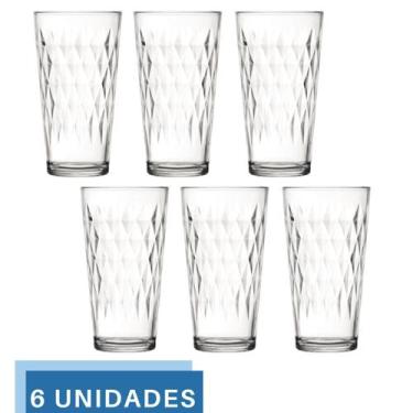Imagem de Jogo 6 Copos 350ml Vidro Vitrage Suco Agua Transparente Nadir - NADIR 