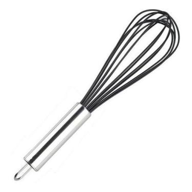 Imagem de Batedor De Bolo Ovos Fouet Fuê Multiuso Culinário SIlicone E Inox Pret