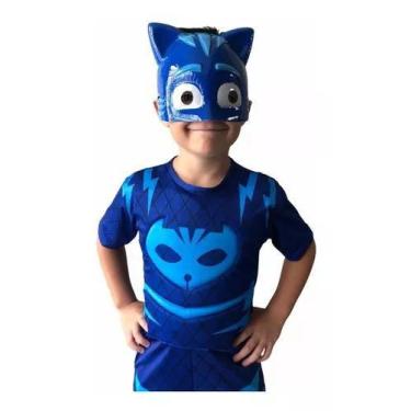 Imagem de Fantasia Menino Gato Pj Masks Mascara De Plastico Enchimento - Compra 