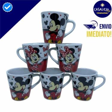 Imagem de Kit 06 canecas De porcelana desenho MICKEY E MINNIE - CASALEJO