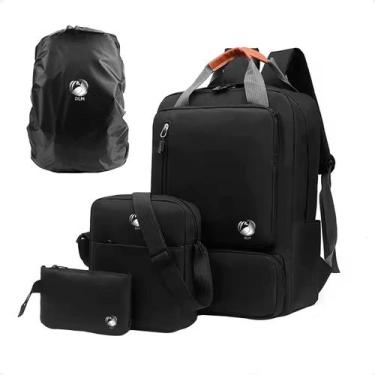 Imagem de Kit Dilinx 3 pçs Mochila + Shoulder Bag + Estojo Unissex, Preto