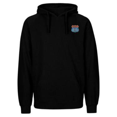 Imagem de Blusa de Frio Flanelada Preta Moletom Canguru Estampas Variadas - Rela