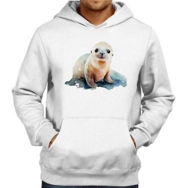 Imagem de Moletom Foca Bebê - Foca na Moda, Branco, P