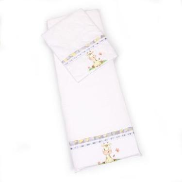 Imagem de Colchonete Colchão Carrinho Moisés bebê 2 pc Bordado 80x32 - Dolce Aff