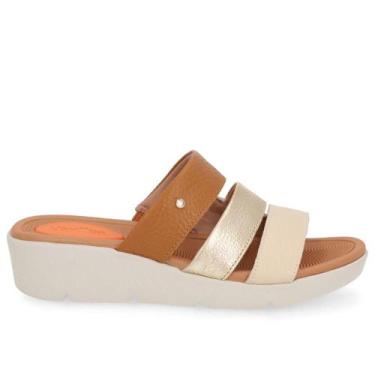 Imagem de Tamanco usaflex couro ref al4302, Bege, 35