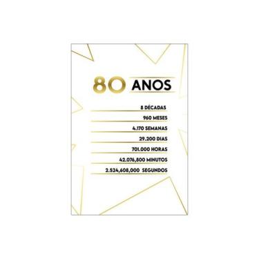 Imagem de Painel De Festa Vertical 1,50 x 2,20 - Geométrico Dourado 80 Anos 037 