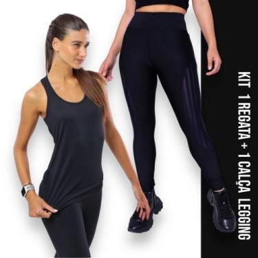 Imagem de Camiseta REGATA DRY FIT Tecido furadinho + Calça LEG LEGGING REDINHA C