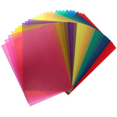 Imagem de TIMESET Filtro de gel de iluminação transparente para correção de cor transparente G 24 peças 20 x 25 cm - Folha de plástico com filtro de luz de gel colorida - 8 cores sortidas