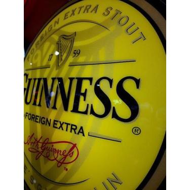 Imagem de Quadro Luminoso Decorativo Cerveja Guiness Amarelo Led Bivolt p/ Bar B