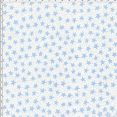 Imagem de Tecido Estampado para Patchwork - Mundo dos Sonhos Estrelas Azul (0,50