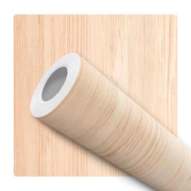 Imagem de Papel De Parede Adesivo Lavável Para Sala Efeito Madeira Clara Liso - 