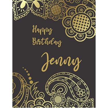 Imagem de Happy Birthday Jenny: DOTTED Journal 8.5x11 LARGE Notebook A4 Luxurious MATTE Cover 120 Pages Dot Grid Paper Floral Name Gifts For Jenny Dot Graph Sketchbook
