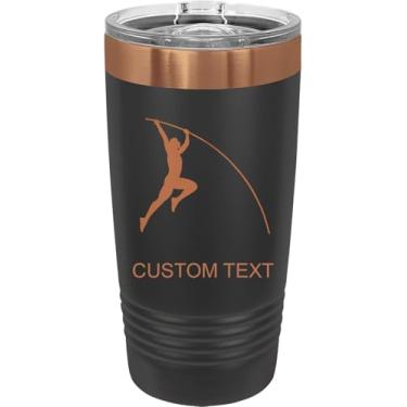 Imagem de Cofre masculino com vara, copo de aço inoxidável personalizado gravado a laser 590 ml café de viagem preto/ouro rosa banhado a íon parede dupla carro caminhão anel caneca personalizável, tampa
