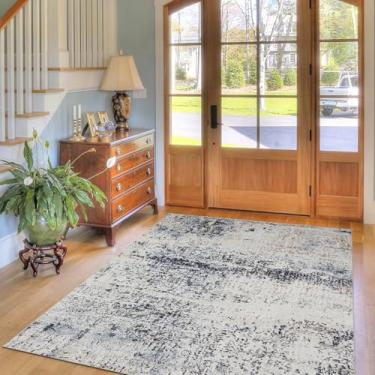 Imagem de Domitapis Tapete de área 4 × 6, tapete boho vintage, pilha baixa ultra-macia, lavável, antiderrapante, tapete resistente a manchas para sala de estar, quartos, sala de jogos, escritório, cozinha,