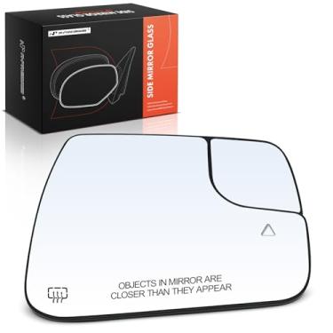 Imagem de A-Premium Vidro espelhado aquecido do lado direito do passageiro com placa de suporte - compatível com Ram 1500 - Espelho convexo de vista lateral externa com detecção de ponto cego, vidro Spotter e