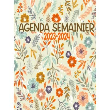 Imagem de Agenda Semainier 2023-2024: Agenda Semainier 24 Mois 2023-2024, Planificateur hebdomadaire grand format A4, 2 Pages Par Semaine, Jolie Couverture.